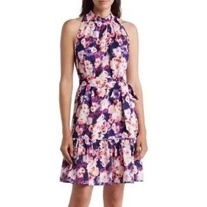 Sam Edelman Floral Tie Neck Dress